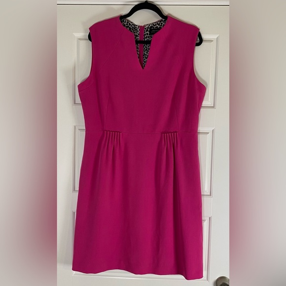 Tahari ASL Vibrant Pink Dress Size 16 Leopard Lined 014 - Picture 1 of 6